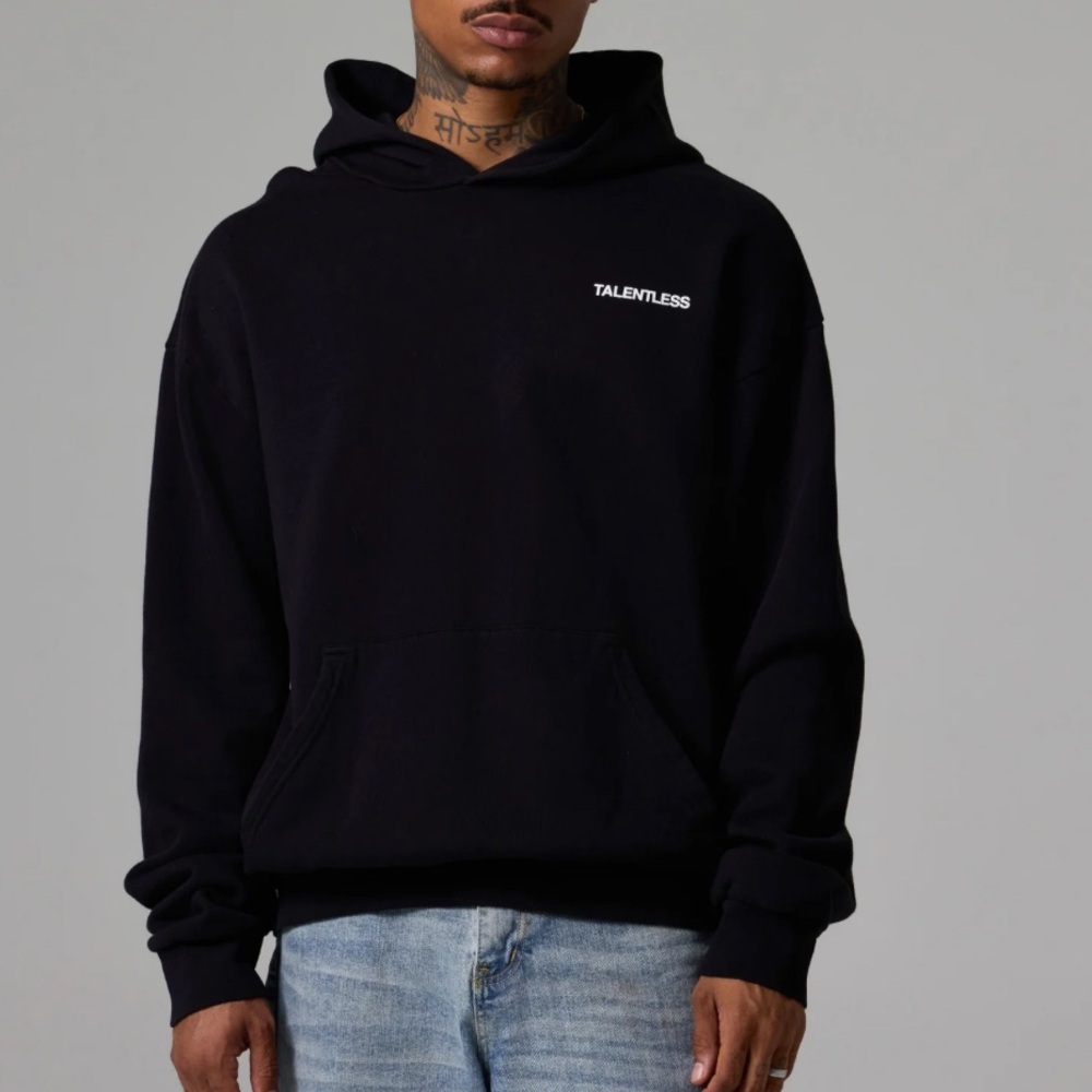Talentless Men’s M Black Cotton Long Sleeve Pullover Hoodie